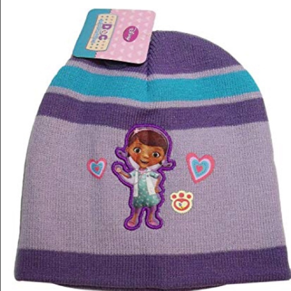 Doc McStuffins Hearts Knit Beanie Cap Hat